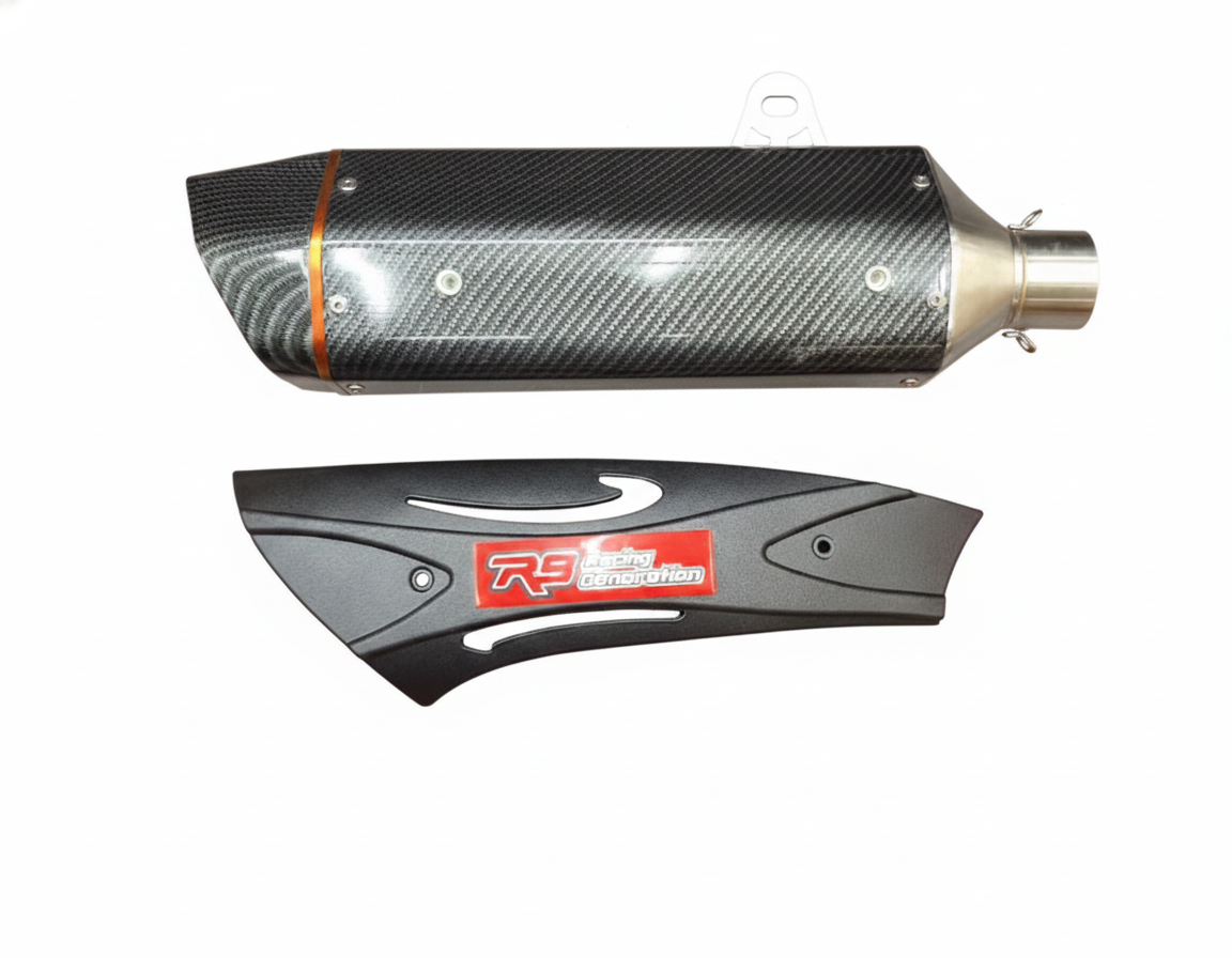 R9 RACING EXHAUST WITH GUARD - CARBON