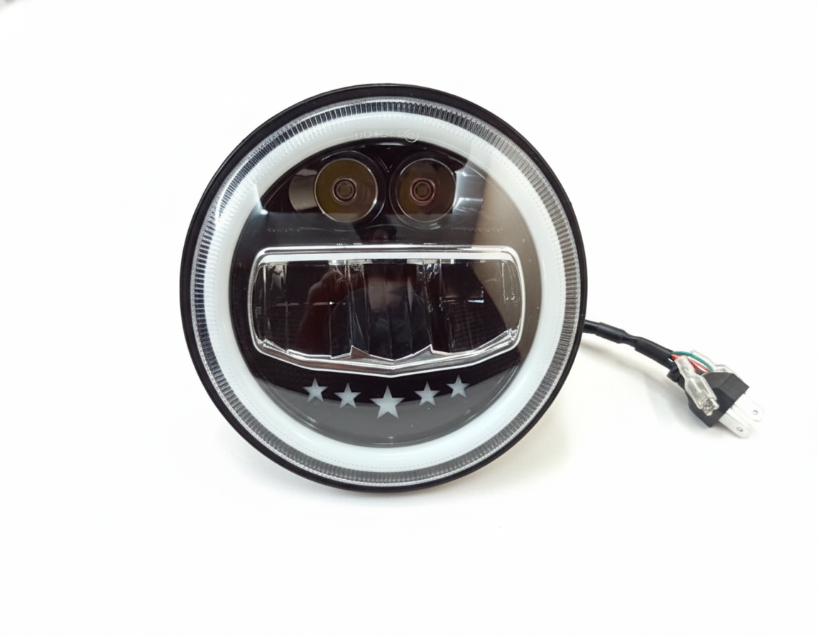 BULLET HEADLIGHT 7 INCH HEAVY - 5 STAR TYPE