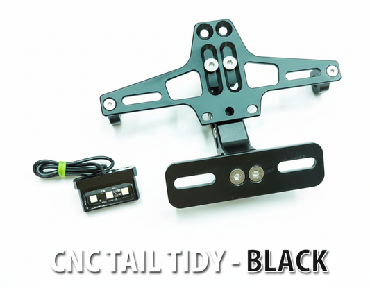 CNC TAIL TIDY WITH LED - BLACK [LED & MULTI ADJUSTABLE]