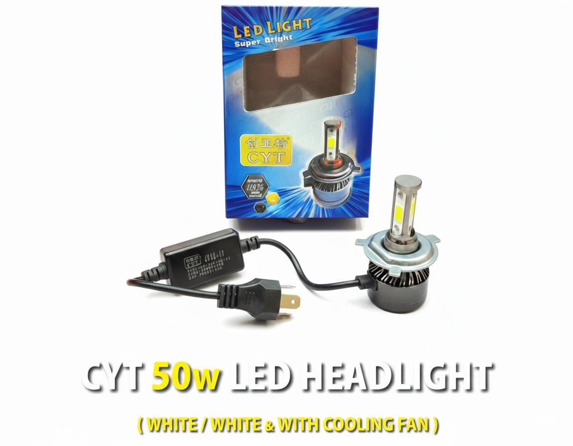CYT 50W OE LED HEADLIGHT [WHITE & WHITE & WITH COOLING FAN]