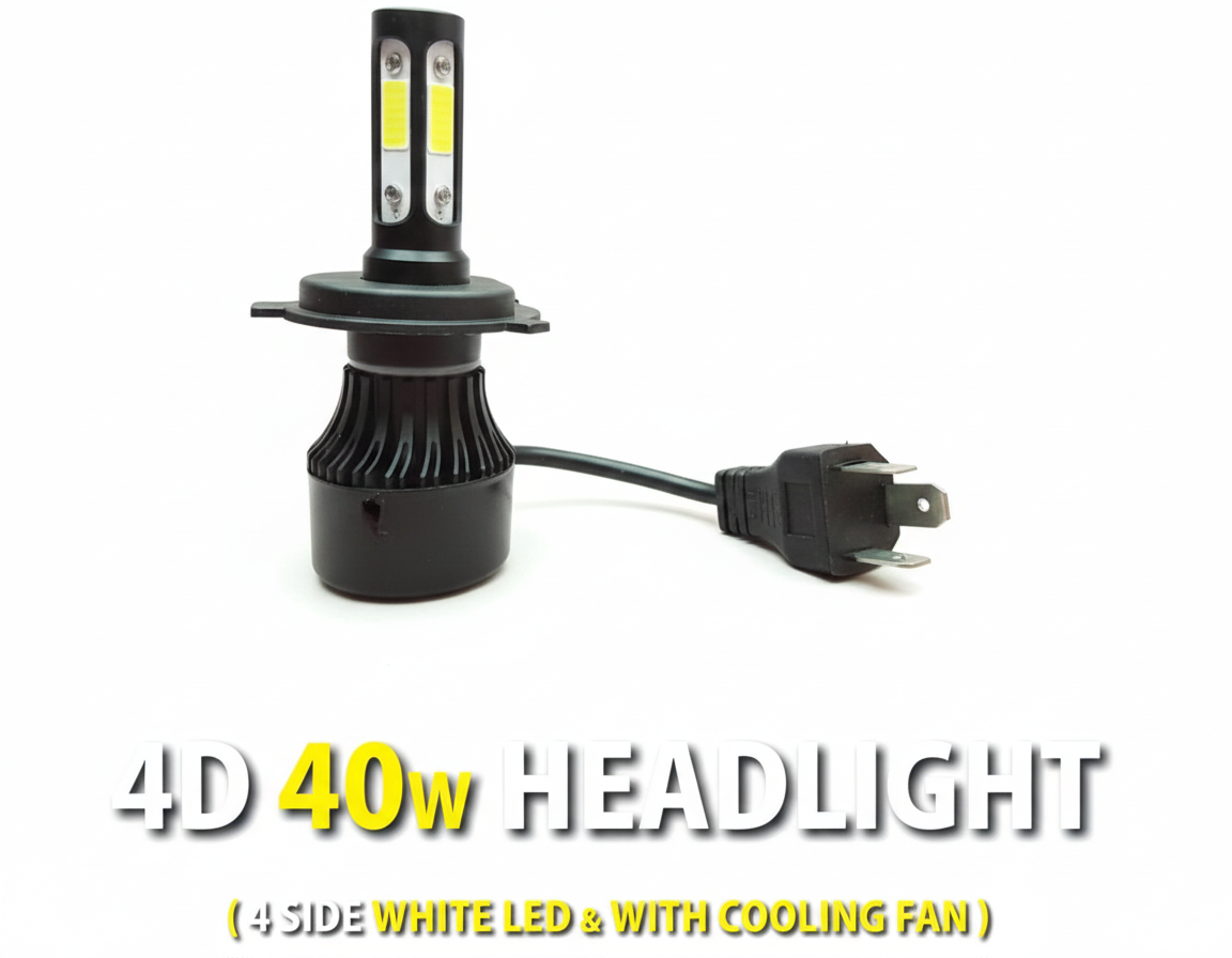 ERODIAN 4D 40W LED HEADLIGHT [4 SIDE WHITE LED & WITH COOLING FAN]