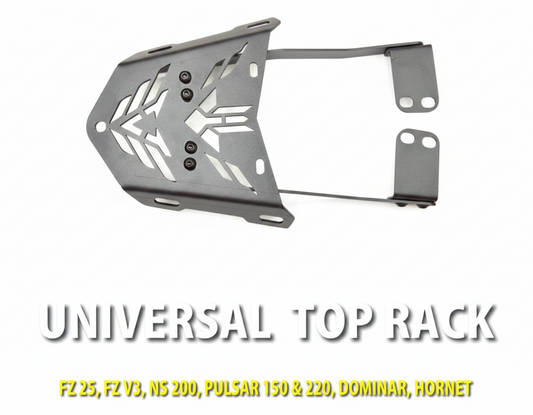 FZ25 , FZV3 , NS200 , DOMINAR , PULSAR 150 , 220 , HORNET - UNIVERSAL TOP RACK