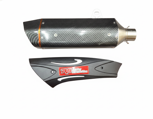 R9 RACING EXHAUST WITH GUARD - CARBON