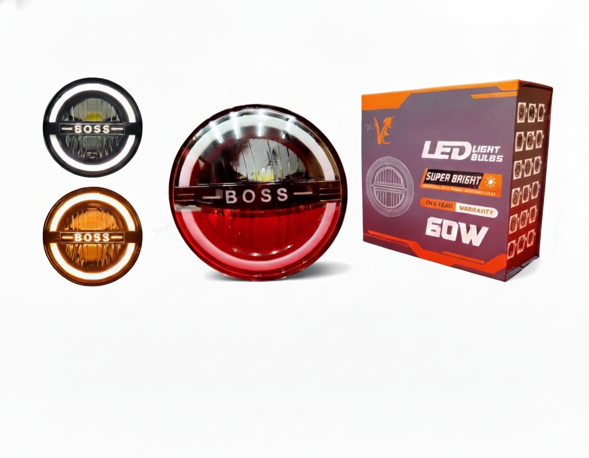 VE BULLET HEADLIGHT 7 INCH BOSS TYPE - CUT RING [6 MONTHS WARRANTY]