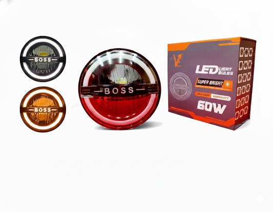 VE BULLET HEADLIGHT 7 INCH BOSS TYPE - CUT RING [6 MONTHS WARRANTY]