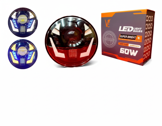 VE BULLET HEADLIGHT 7 INCH TRANSFORMER TYPE WITH DRL [6 MONTHS WARRANTY]